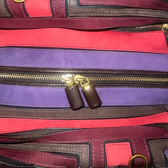 TORY BURCH suede and leather satchel handbag-LIKE NEW - Picture 6 of 7